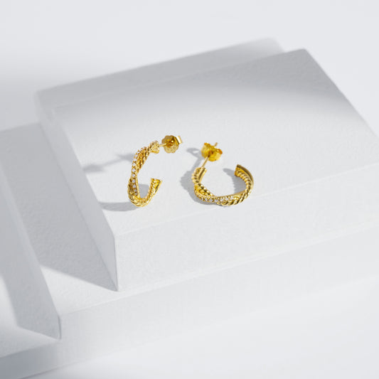 ALANA Twist hoops with cubic zirconia gold