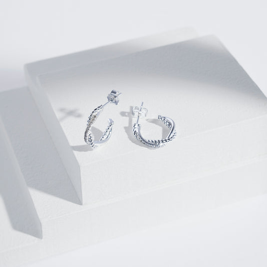 ALANA Twist hoops with cubic zirconia silver