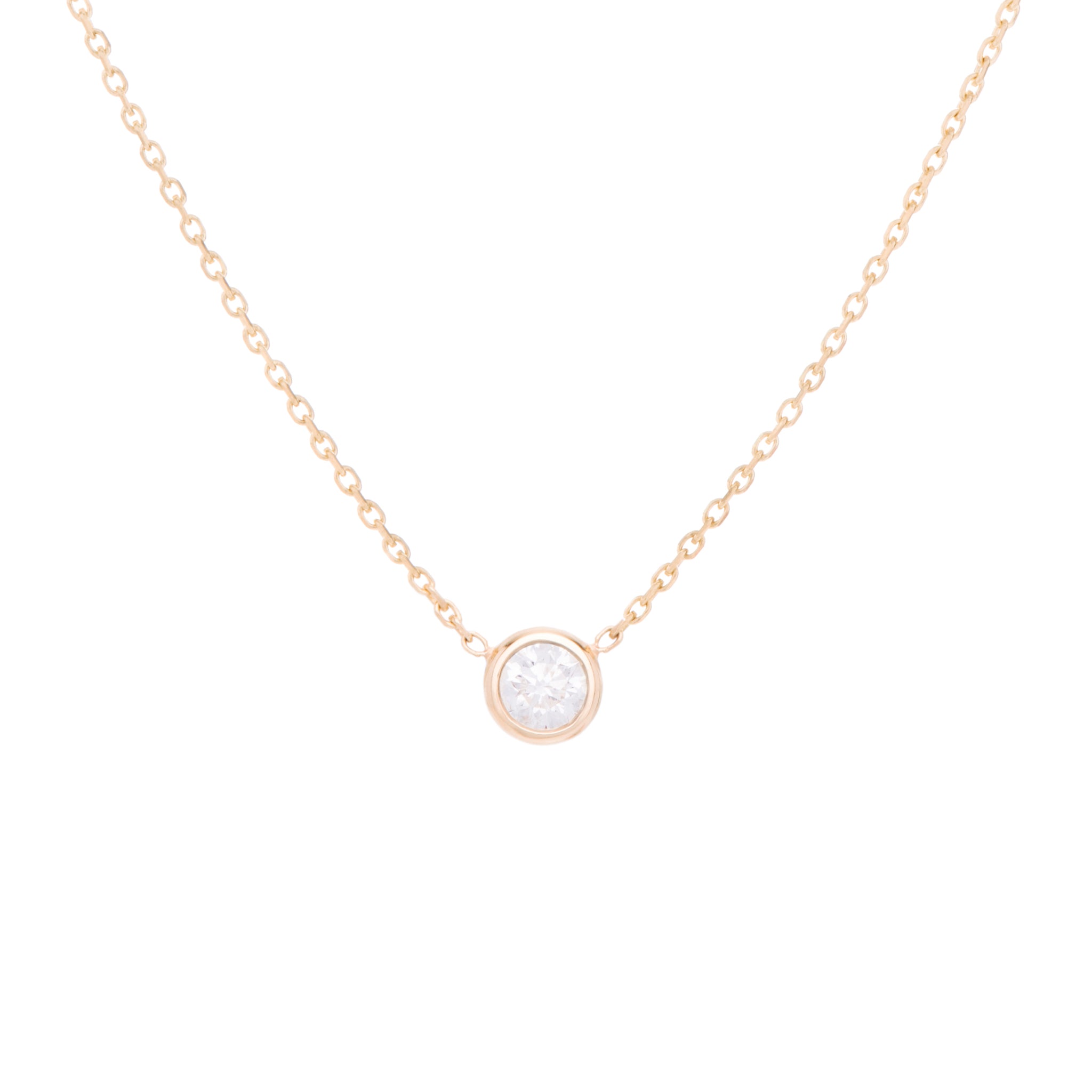 Colourless F/Si Grade brilliant cut Diamond necklace, celebrating the month of April. Consisting of 18K gold chain with extenders for your to personalise the length of necklace. Perfect as an anniversary, birthday or special occasion present. 