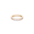 White emerald cut sapphire ring. Handcrafted in Australia from with custom cut petite size natural sapphires with 18K gold band. All stones individually assessed by certified gemologist.