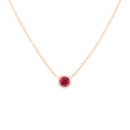 Classic red variety Ruby necklace, celebrating the month of October. Consisting of 18k gold chain with extenders to personalise length of necklace/choker. Perfect as an anniversary, birthday or special occasion jewellery present.