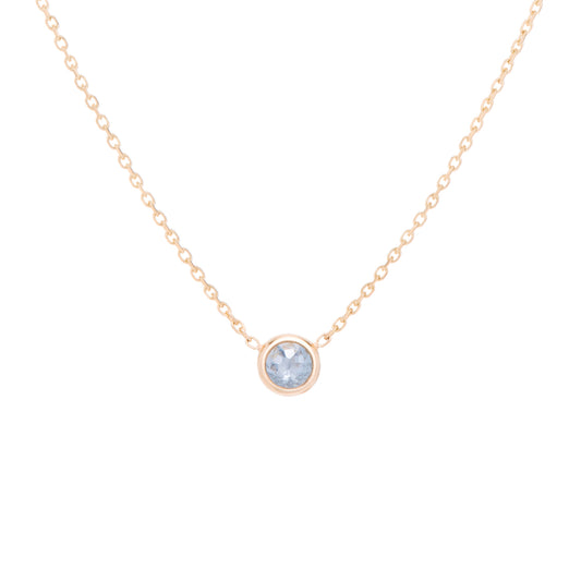 classic birthstone pale teal blue aquamarine necklace, celebrating the month of March. Consisting of 18k gold chain with extenders to personalise length of necklace/choker. Perfect as an anniversary, birthday or special occasion jewellery present.