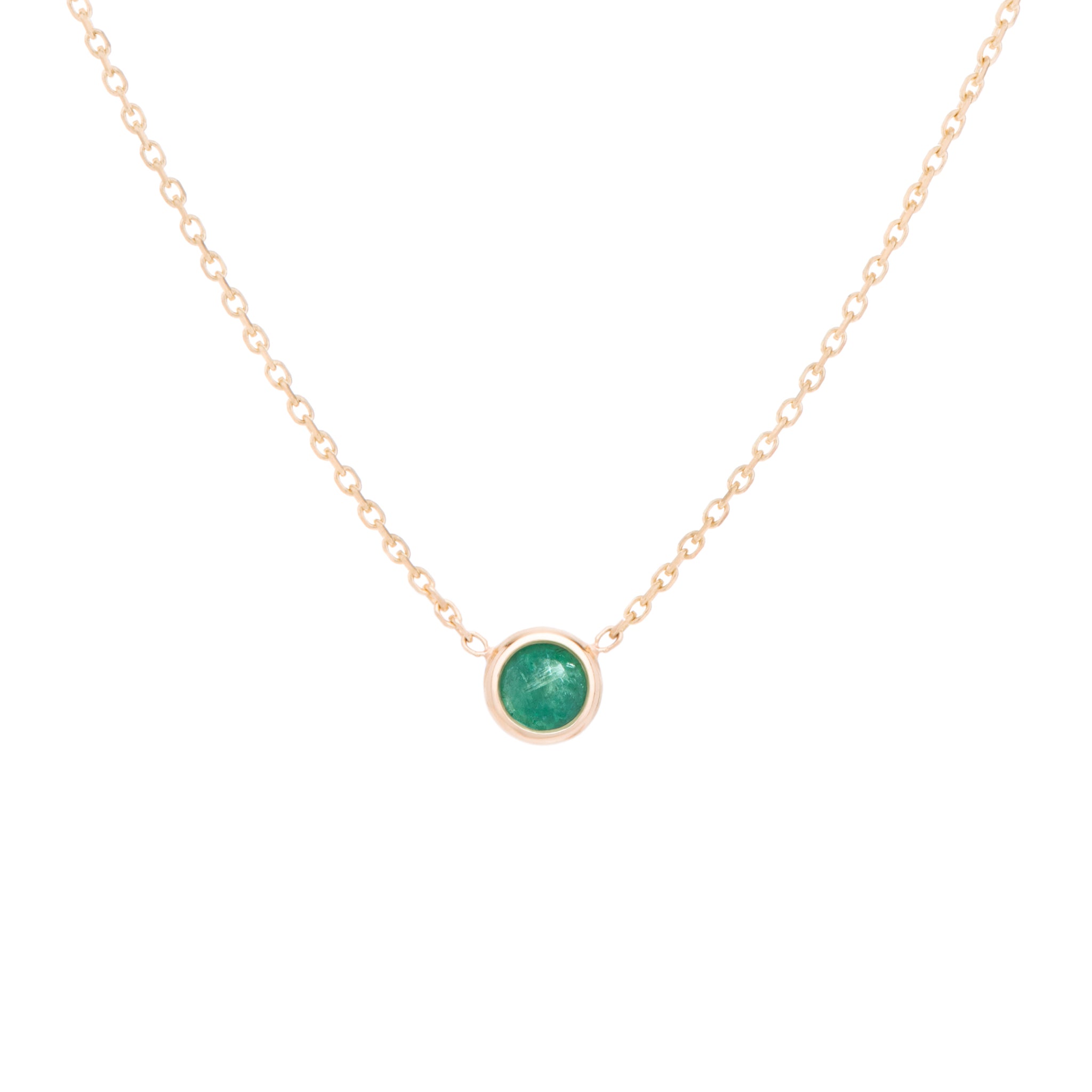 Classic birthstone forest green emerald necklace, celebrating the month of May. Consisting of 18k gold chain with extenders to personalise the length of your necklace/choker.  Perfect as an anniversary, birthday or special occasion jewellery present.