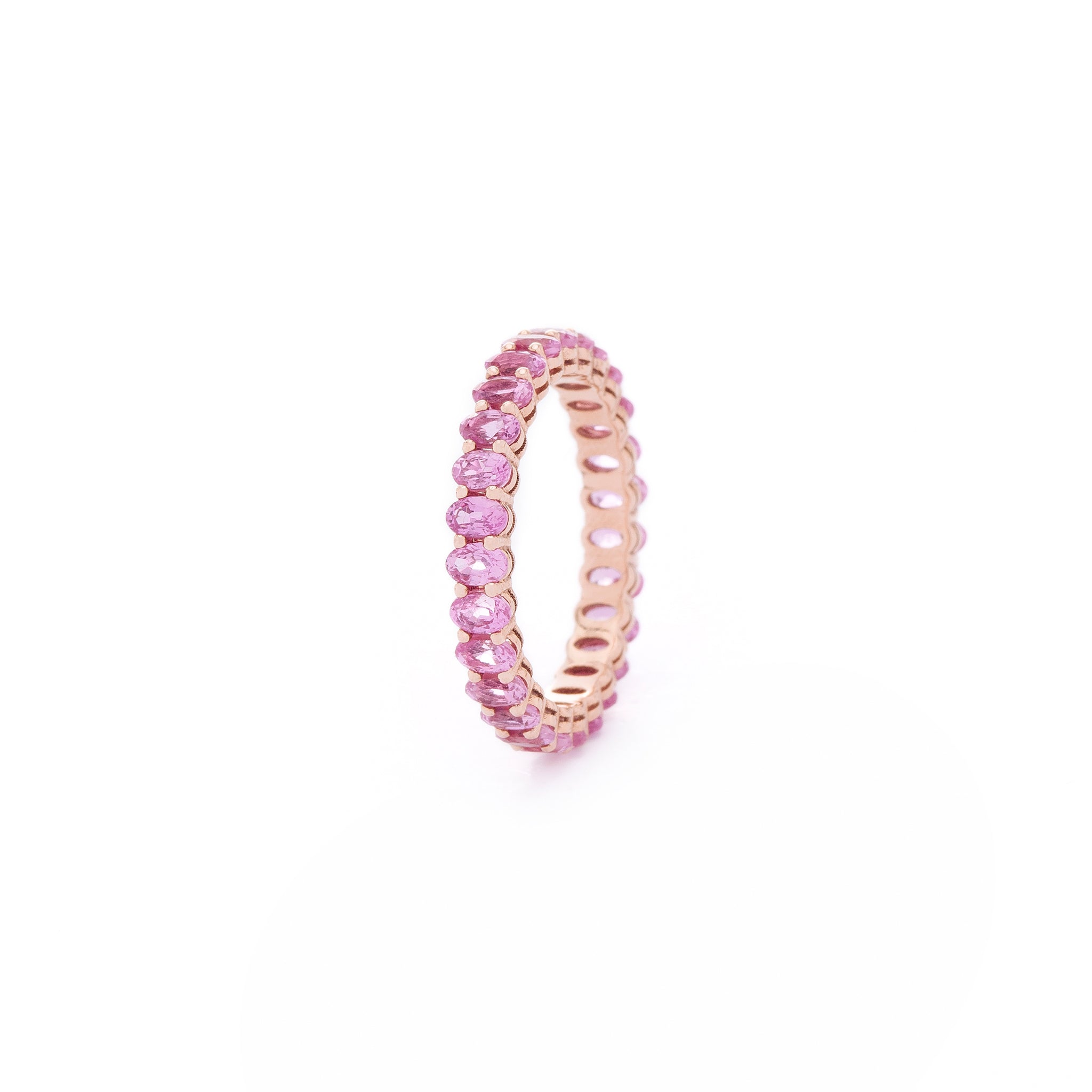Pink oval custom cut petite sapphire 18K gold ring. Handcrafted in Australia, this piece is the epitome of everyday luxury fine jewellery.  