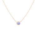 The light violet-blue variety Sapphire necklace, celebrates the month of October. Consisting of 18k gold chain with extenders to personalise length of necklace/choker. Perfect as an anniversary, birthday or special occasion jewellery present.